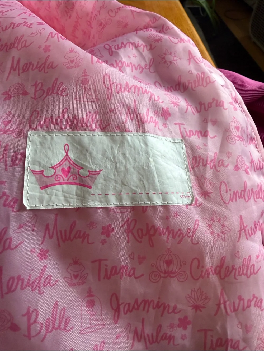 Disney Pink Princess Name-Print Fabric
